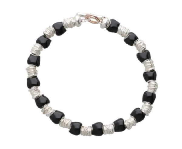 BEAD RUBINIA FILODAMORE SASSOLINO SMALTO NERO IN ARGENTO 925 - immagine 2