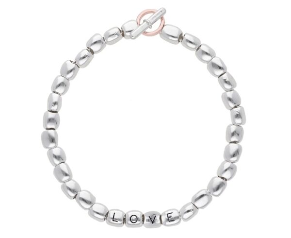 BEAD RUBINIA FILODAMORE SASSOLINI ALFABETO IN ARGENTO 925 - immagine 2