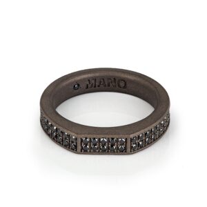 ANELLO DA UOMO MANO JEWELS MINIMAL COLLECTION IN TITANIO E DIAMANTI BLACK (ct. 0,90)