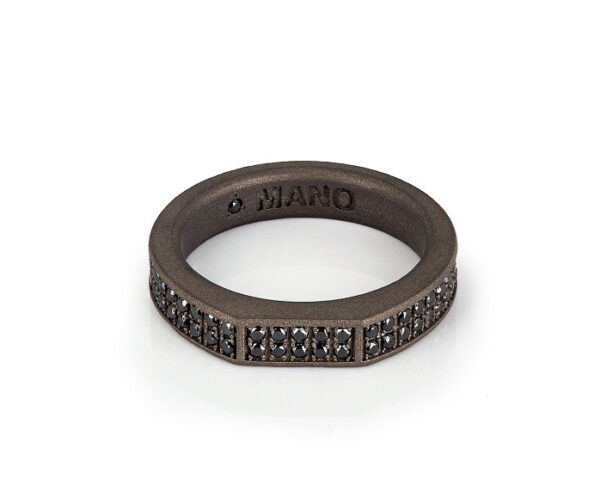 ANELLO DA UOMO MANO JEWELS MINIMAL COLLECTION IN TITANIO E DIAMANTI BLACK (ct. 0,90)