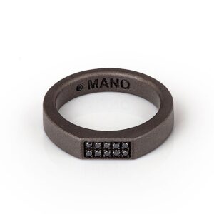 ANELLO DA UOMO MANO JEWELS MINIMAL COLLECTION IN TITANIO E DIAMANTI BLACK (ct. 0,10)