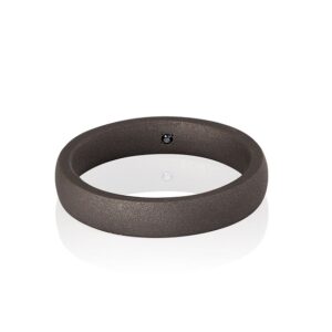 ANELLO, FEDE NUZIALE MANO JEWELS MINIMAL COLLECTION IN TITANIO E DIAMANTE BLACK (ct. 0,01)
