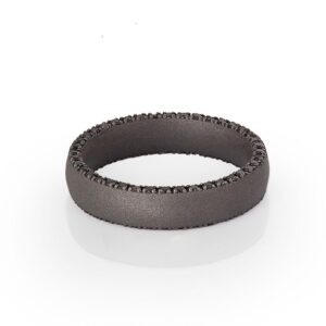 ANELLO, FEDE NUZIALE MANO JEWELS MINIMAL COLLECTION IN TITANIO E DIAMANTI BLACK (ct. 0,80)
