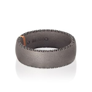 ANELLO DA UOMO MANO JEWELS MINIMAL COLLECTION IN TITANIO, ORO ROSA 18 KT E DIAMANTI BLACK (ct. 0,82)