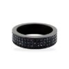 ANELLO, FEDE NUZIALE MANO JEWELS MINIMAL IN TITANIO CON TRE FILE DI DIAMANTI BLACK (ct. 1,35)