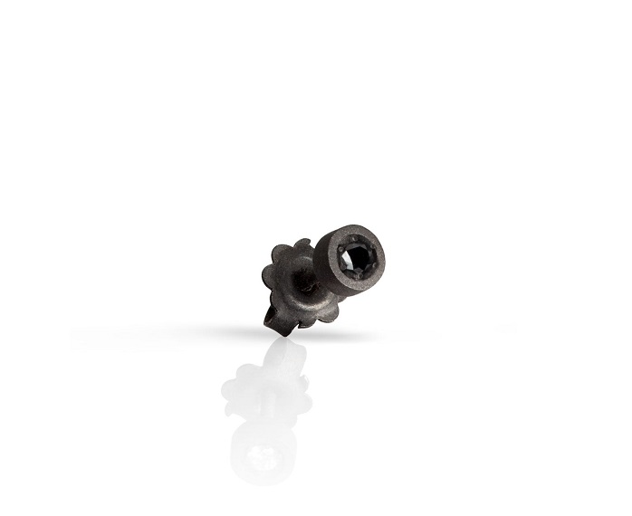 MONO ORECCHINO PUNTO LUCE MANO JEWELS MINIMAL COLLECTION IN TITANIO E DIAMANTE BLACK (ct. 0,05) - immagine 2