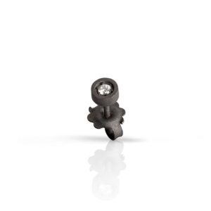 MONO ORECCHINO PUNTO LUCE MANO JEWELS MINIMAL COLLECTION IN TITANIO E DIAMANTE WHITE (ct. 0,05)