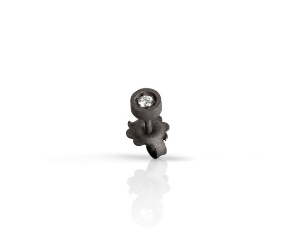 MONO ORECCHINO PUNTO LUCE MANO JEWELS MINIMAL COLLECTION IN TITANIO E DIAMANTE WHITE (ct. 0,05)
