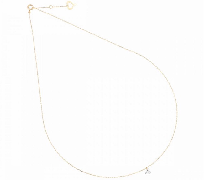 COLLANA MAMAN ET SOPHIE AVRVM DIAMANTE NUDO IN ORO GIALLO CON DIAMANTE TAGLIO A CUORE (ct. 0,25) - immagine 2