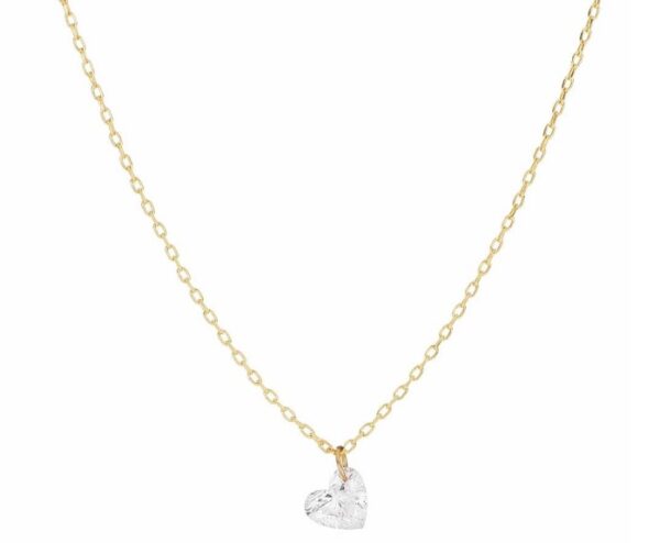 COLLANA MAMAN ET SOPHIE AVRVM DIAMANTE NUDO IN ORO GIALLO CON DIAMANTE TAGLIO A CUORE (ct. 0,25)