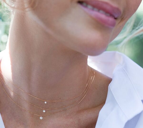 COLLANA MAMAN ET SOPHIE AVRVM DIAMANTE NUDO IN ORO GIALLO CON DIAMANTE (ct. 0,10) - immagine 3