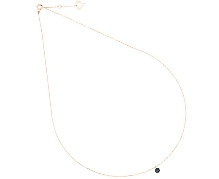 COLLANA MAMAN ET SOPHIE AVRVM DIAMANTE NUDO NERO IN ORO ROSA CON DIAMANTE NERO (ct.0,10) - immagine 2