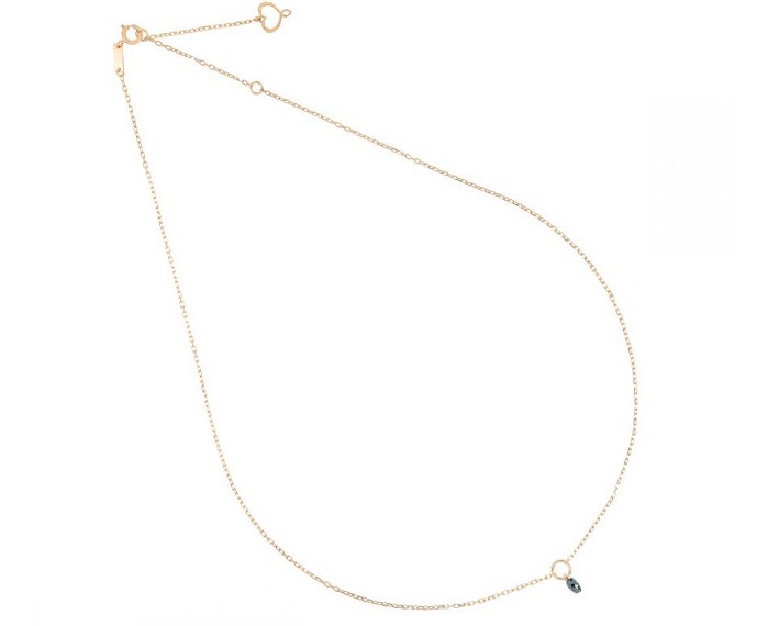 COLLANA MAMAN ET SOPHIE AVRVM DIAMANTI NERI IN ORO ROSA CON DIAMANTE NERO A GOCCIA