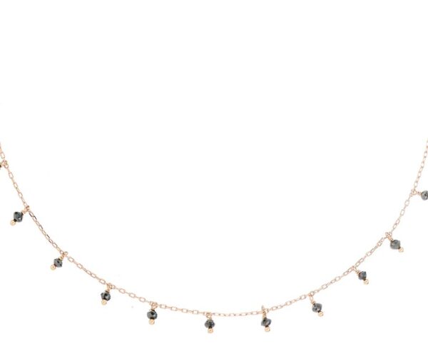 COLLANA MAMAN ET SOPHIE AVRVM DIAMANTI NERI IN ORO ROSA CON 11 DIAMANTI NERI - immagine 2