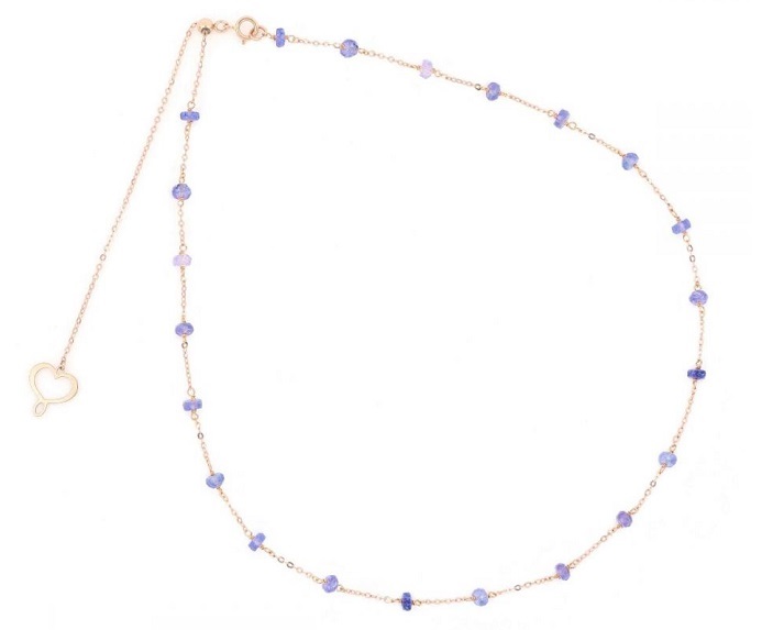 COLLANA MAMAN ET SOPHIE AVRVM DROPS IN ORO ROSA CON TANZANITI