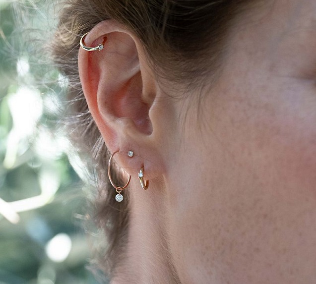 MONO ORECCHINO MAMAN ET SOPHIE AVRVM DIAMANTE NUDO IN ORO GIALLO CON DIAMANTE (ct. 0,02) - immagine 2