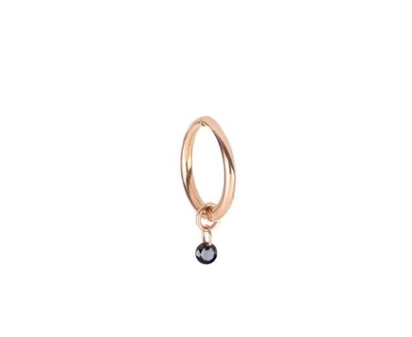 MONO ORECCHINO MAMAN ET SOPHIE AVRVM DIAMANTE NUDO NERO IN ORO ROSA CON DIAMANTE NERO (ct. 0,05)