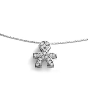 COLLANA LE BEBE’ I TESORINI BIMBO IN ORO BIANCO CON DIAMANTI (ct. 0,11)