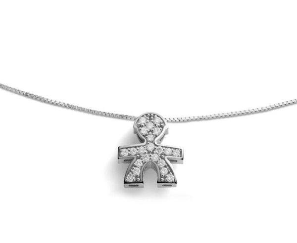 COLLANA LE BEBE’ I TESORINI BIMBO IN ORO BIANCO CON DIAMANTI (ct. 0,11)