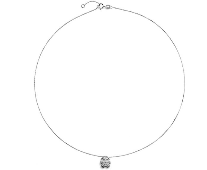 COLLANA LE BEBE’ I TESORINI BIMBA IN ORO BIANCO CON DIAMANTI (ct. 0,11) - immagine 2