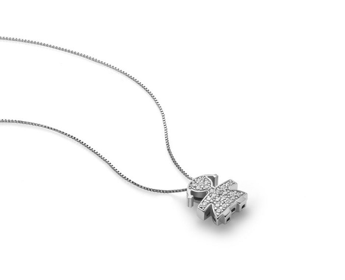 COLLANA LE BEBE’ I TESORINI BIMBA IN ORO BIANCO CON DIAMANTI (ct. 0,11) - immagine 3