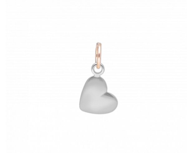 CHARM RUBINIA FILODAMORE CUORE IN ARGENTO 925 E ORO ROSA 9 KT