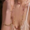 COLLANA MAMAN ET SOPHIE PERIDOTO IN ARGENTO 925, PERIDOTO VERDE, GRANATO ROSSO, AMETISTA VIOLA E TOPAZIO ROSA - immagine 2