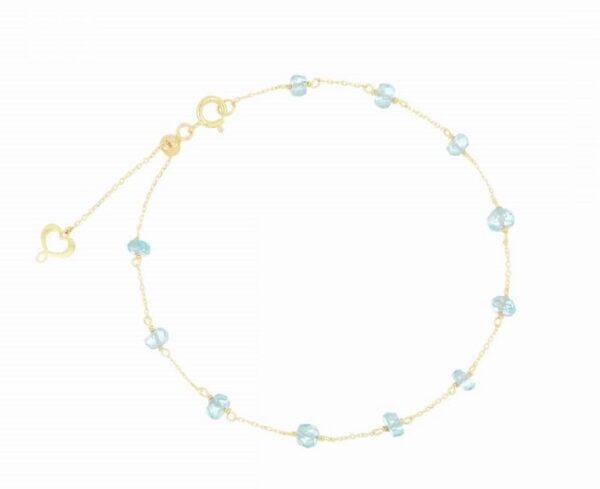 BRACCIALE MAMAN ET SOPHIE AVRVM PIETRE AVRVM IN ORO GIALLO CON APATITE CELESTE