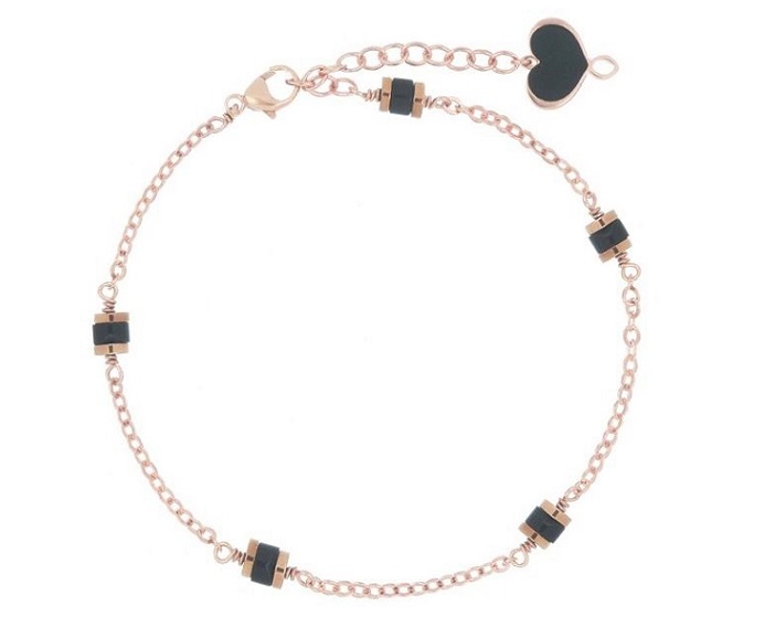 BRACCIALE MAMAN ET SOPHIE FASHION DECO' IN ARGENTO 925 E AGATA NERA