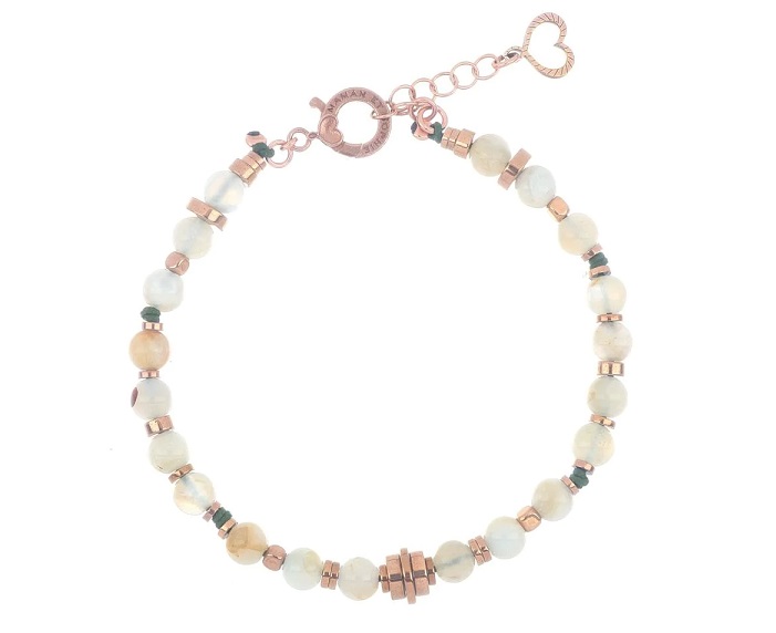 BRACCIALE DA UOMO MAMAN ET SOPHIE TANCREDI IN ARGENTO 925, PIETRA DI LUNA ED EMATITE