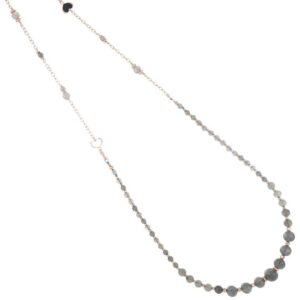 COLLANA COMPO MAMAN ET SOPHIE FASHION CRESCENDO IN ARGENTO 925, LABRADORITE GRIGIA ED EMATITE