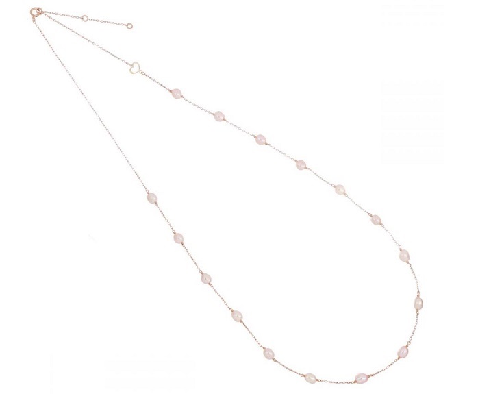 COLLANA LUNGA MAMAN ET SOPHIE AVRVM PERLE IN ORO ROSA CON PERLE ROSA