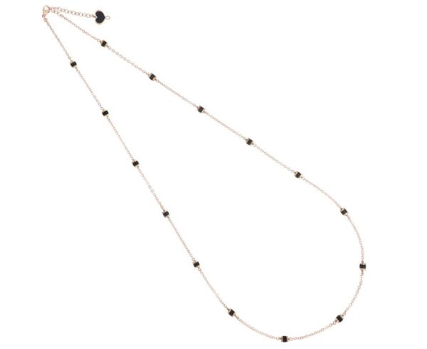 COLLANA LUNGA MAMAN ET SOPHIE FASHION DECO’ IN ARGENTO 925 E AGATA NERA