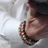 BRACCIALE DA UOMO MAMAN ET SOPHIE TANCREDI IN ARGENTO 925, AULITE TURCHESE ED EMATITE - immagine 2