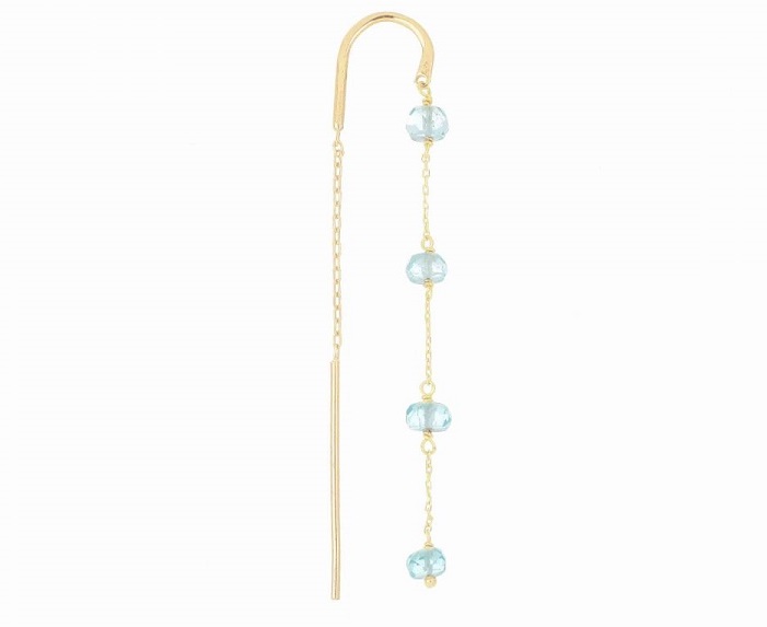 MONO ORECCHINO MAMAN ET SOPHIE AVRVM PIETRE AVRVM IN ORO GIALLO CON APATITE