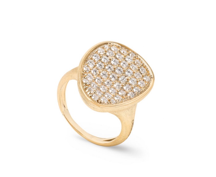 ANELLO MARCO BICEGO LUNARIA ALTA IN ORO GIALLO CON PAVE’ DI DIAMANTI (ct.0,93)