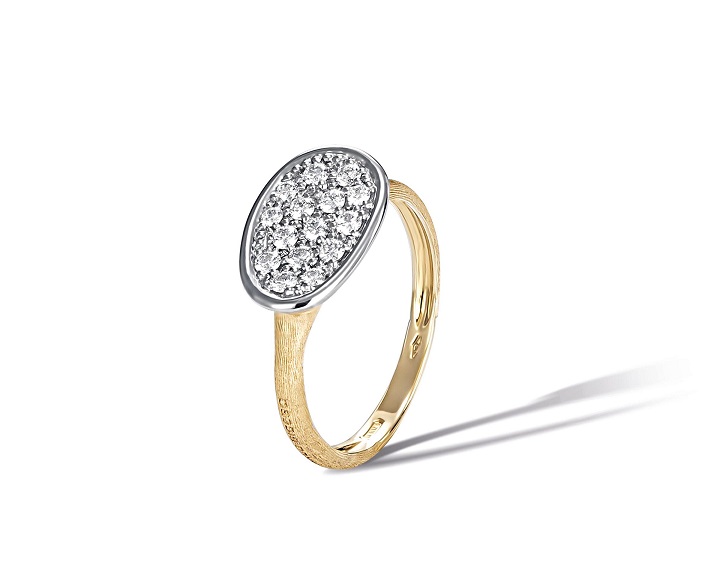 ANELLO MARCO BICEGO LUNARIA IN ORO GIALLO E BIANCO CON PAVE’ DI DIAMANTI (ct. 0,28)