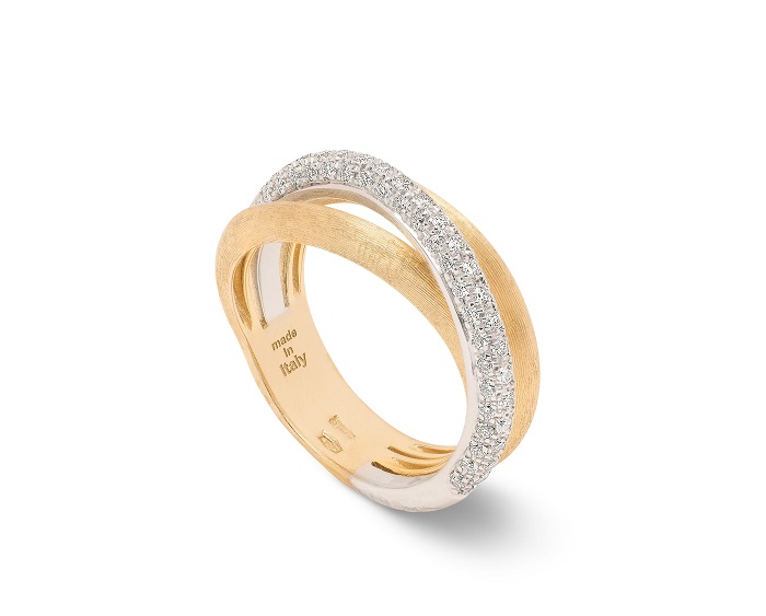 ANELLO MARCO BICEGO JAIPUR LINK NEW IN ORO GIALLO E BIANCO CON DIAMANTI (ct. 0,51)
