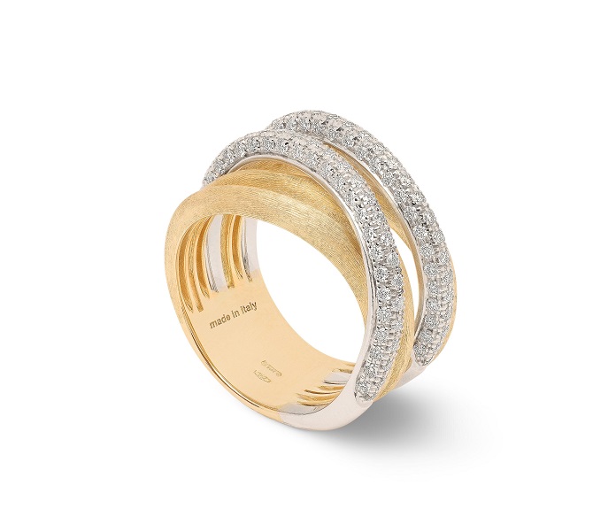ANELLO MARCO BICEGO JAIPUR LINK NEW IN ORO GIALLO E BIANCO CON DIAMANTI (ct. 1,02)