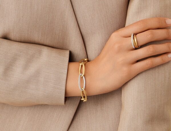 BRACCIALE MARCO BICEGO JAIPUR LINK NEW IN ORO GIALLO E BIANCO CON DIAMANTI (ct. 0,83) - immagine 3