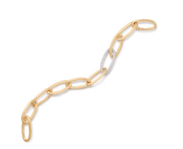 BRACCIALE MARCO BICEGO JAIPUR LINK NEW IN ORO GIALLO E BIANCO CON DIAMANTI (ct. 0,83) - immagine 2