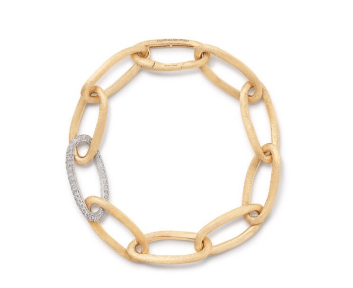 BRACCIALE MARCO BICEGO JAIPUR LINK NEW IN ORO GIALLO E BIANCO CON DIAMANTI (ct. 0,83)