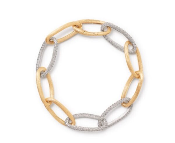 BRACCIALE MARCO BICEGO JAIPUR LINK NEW IN ORO GIALLO E BIANCO CON DIAMANTI (ct. 3,33)