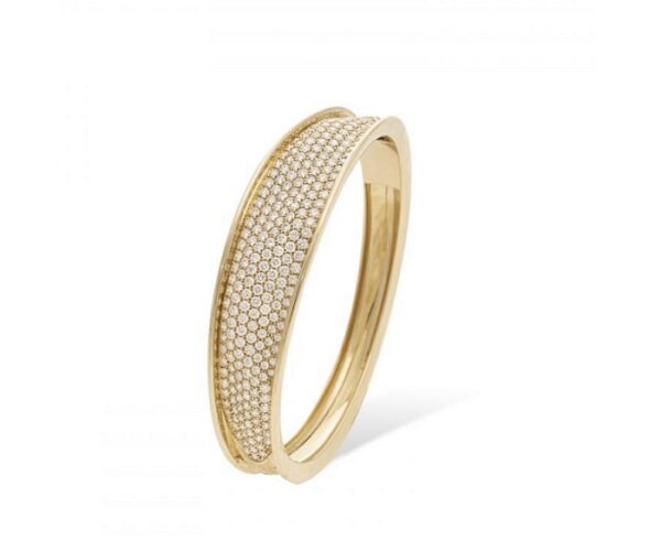 BRACCIALE RIGIDO MARCO BICEGO LUNARIA ALTA IN ORO GIALLO CON PAVE’ DI DIAMANTI (ct. 4,06)
