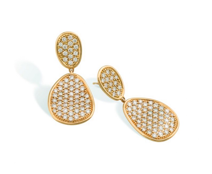 ORECCHINI MARCO BICEGO LUNARIA ALTA IN ORO GIALLO CON PAVE’ DI DIAMANTI (ct. 2,41)