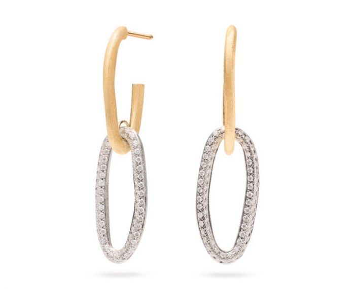 ORECCHINI MARCO BICEGO JAIPUR LINK NEW IN ORO GIALLO E BIANCO CON DIAMANTI (ct. 1,07)