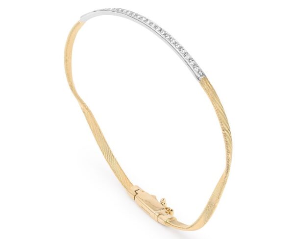 BRACCIALE MARCO BICEGO MARRAKECH AD UN FILO IN ORO GIALLO E BIANCO CON DIAMANTI (ct. 0,19)
