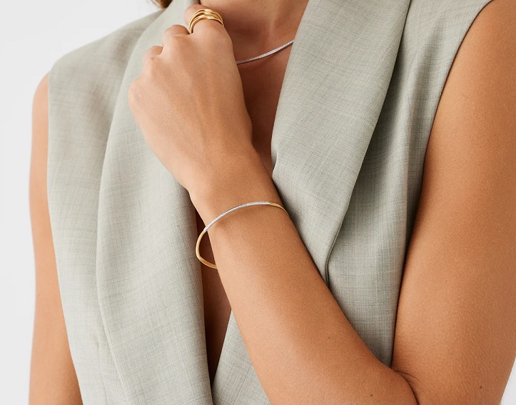 BRACCIALE MARCO BICEGO MARRAKECH AD UN FILO IN ORO GIALLO E BIANCO CON DIAMANTI (ct. 0,19) - immagine 2