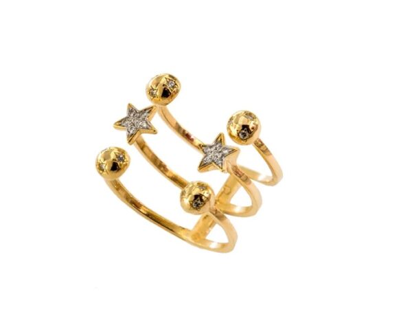 ANELLO RUE DES MILLE STARDUST IN ARGENTO PLACCATO ORO GIALLO E ZIRCONI