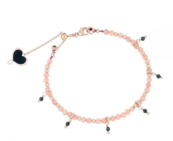 BRACCIALE MAMAN ET SOPHIE FASHION SMERALDO E RODOCROSITE IN ARGENTO 925, RODOCROSITE E SPINELLI